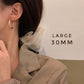 16mm/20mm/30mm 18K vergoldete einfache Twist-Creolen, minimalistische Ohrringe