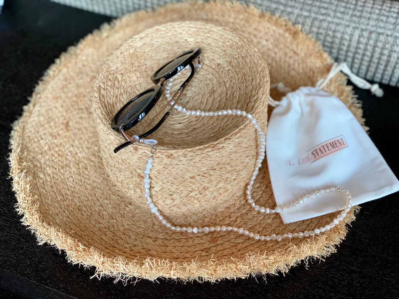 Süßwasserperlen-Sonnenband, Süßwasserperlen-Sonnenband, Sonnenbrillen-Perlenband