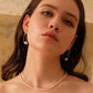 18K Gold Plated Resin Pearl Drop Earrings, Designer Pearl Earrings