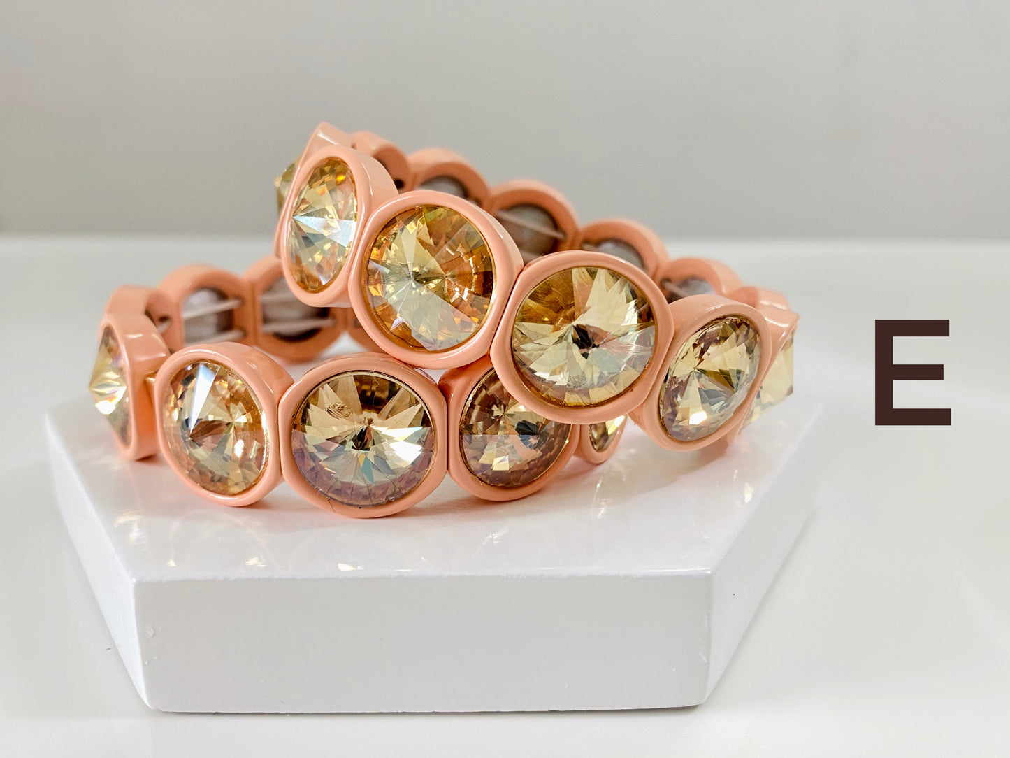 Bracelet de tuiles en émail de cristal coloré surdimensionné, bracelets colorblock, bracelets de perles de tuiles