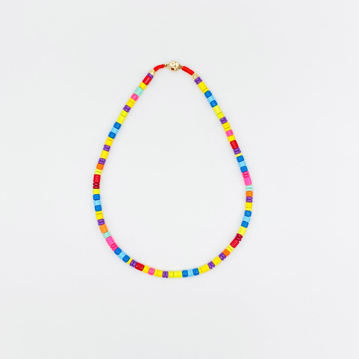 Darker Rainbow Enamel Tile Beads Necklace, Tila Tile, Colorblock Choker