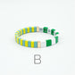 Happy Color Emaille-Fliesenarmband-Sets, Colorblock-Armbänder, Fliesenperlen-Armbänder