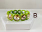 Bracelet de tuiles en émail de cristal coloré surdimensionné, bracelets colorblock, bracelets de perles de tuiles