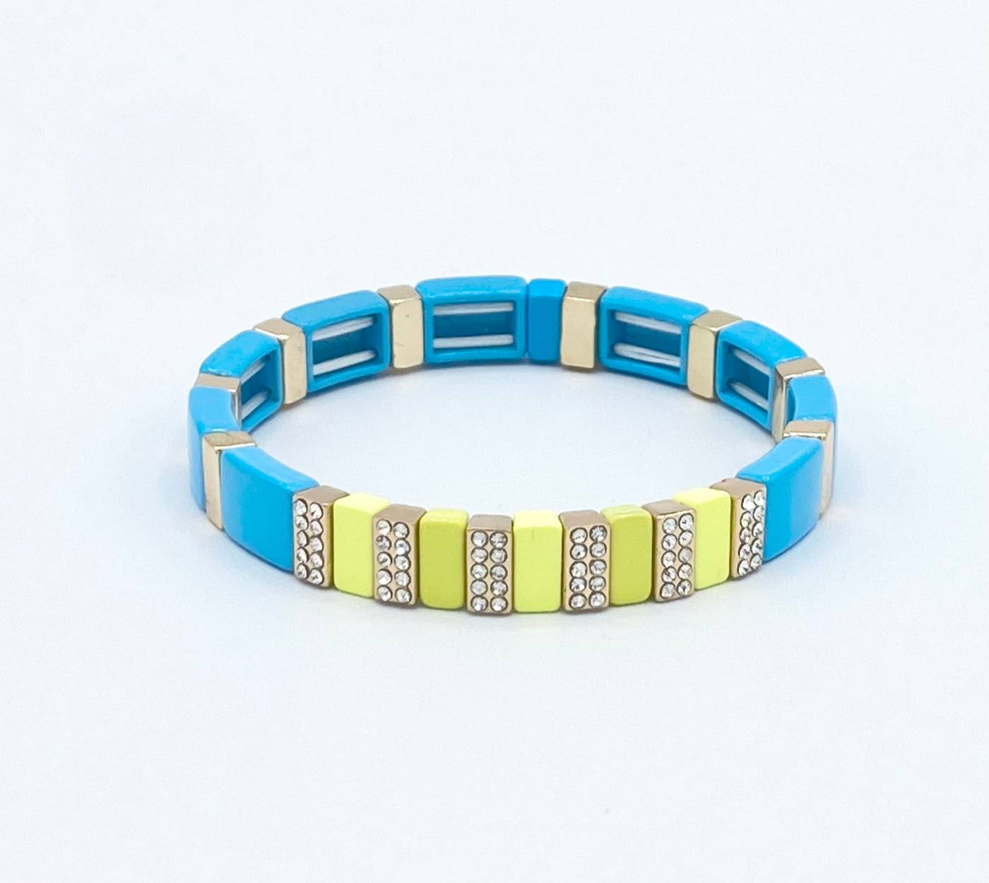 Mettez en surbrillance les bracelets en diamant de perles de carreaux d'émail, les bracelets Colorblock, les perles d'émail, les bracelets Tila tendance