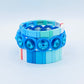 Bracelets de don d’océan, bracelets Protect Our Ocean, bracelet de carreaux d’émail bleu cristal surdimensionné, bracelet colorblock, bracelet de carreaux