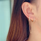 Boucle d’oreille à chaîne double cerceaux plaquée or CZ, boucle d’oreille menottes