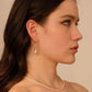 18K Gold Plated Resin Pearl Drop Earrings, Designer Pearl Earrings