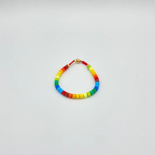 Collier et bracelet de perles de tuiles en émail arc-en-ciel chunky, tuile Tila, tour de cou Colorblock